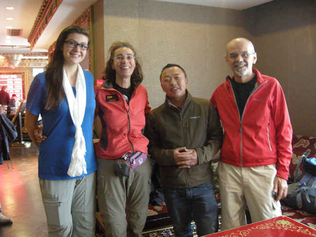 Tibet travel organizer Mr. Tony with Italian Guests in Lhasa